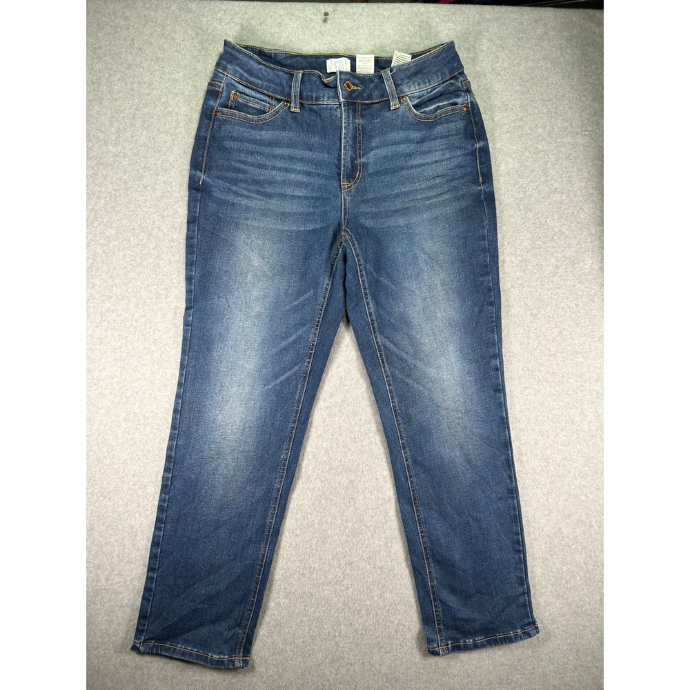 Time and Tru Womens Medium Wash Straight Leg Jeans Size 10 Regular Stretch Blue